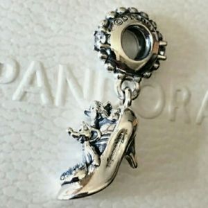 Pandora Disney Cinderella glass slipper mice charm